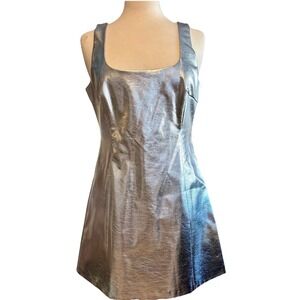 Silver Metallic Mini Dress